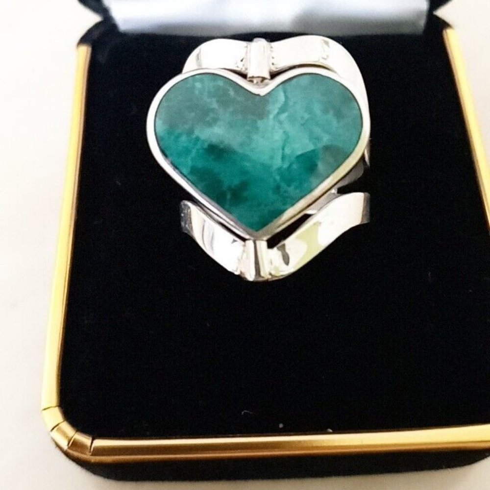 Ring Silver 950 Adjustable Ring with natural stones 2 colors reversible new.